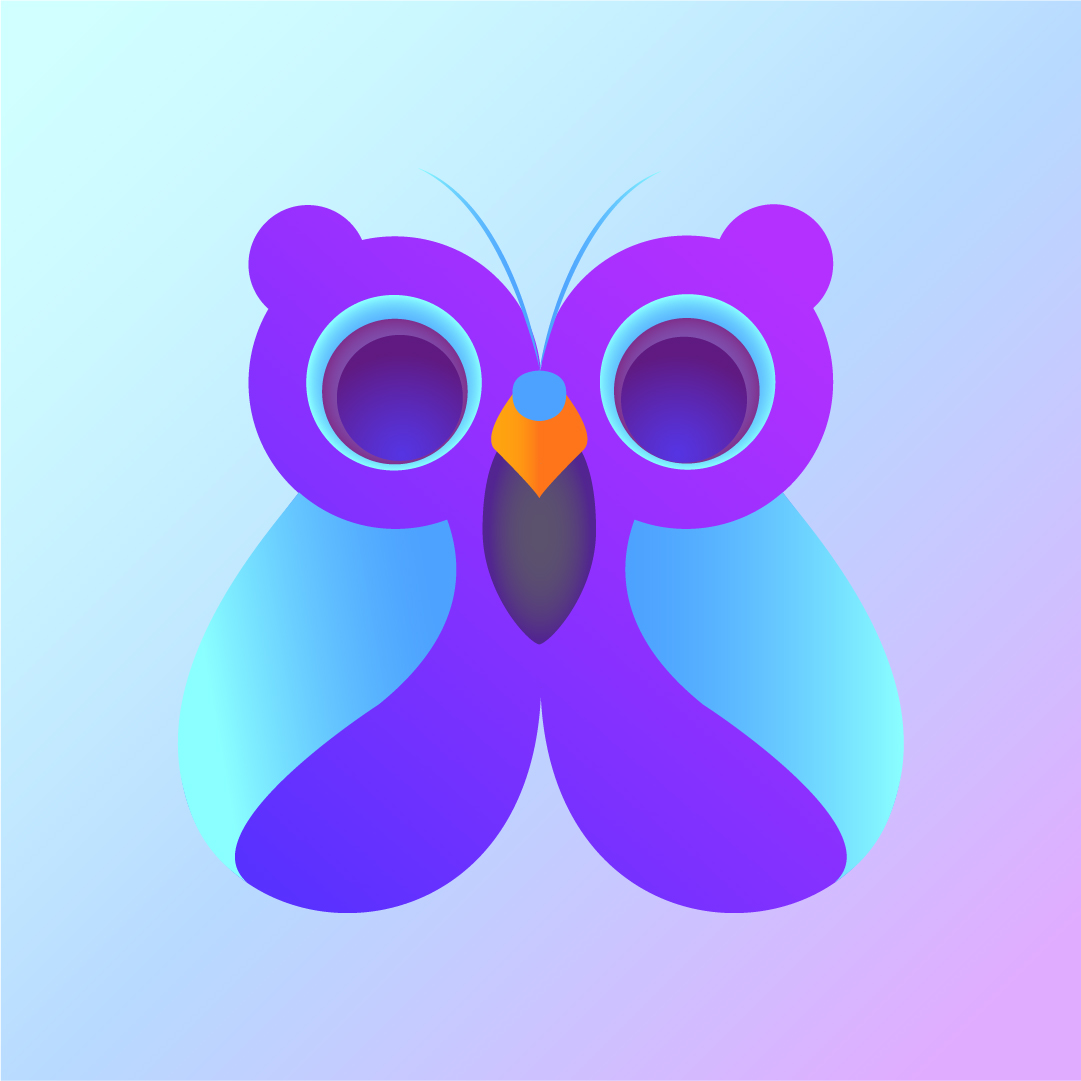 logo mélangeant un hibou et un papillon