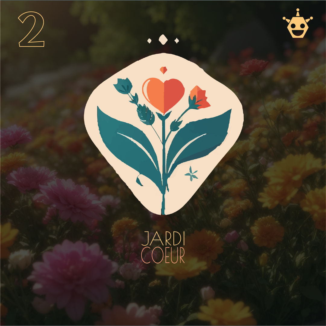 logo créé pour un sondage insta pour la marque jardicoeur, créer par une IA